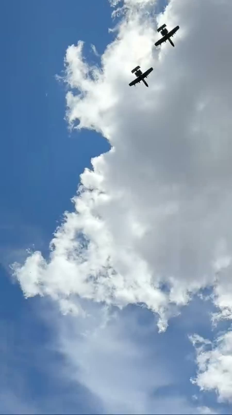 An A-10 flies over the Snake River Canyon during a 22 Jumps event