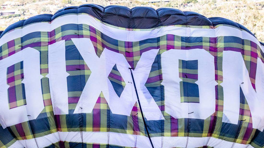 A jumper under the Dixxon branded canopy