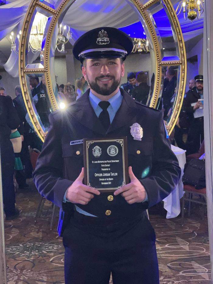 Jordan Taylor in his St. Louis City police uniform