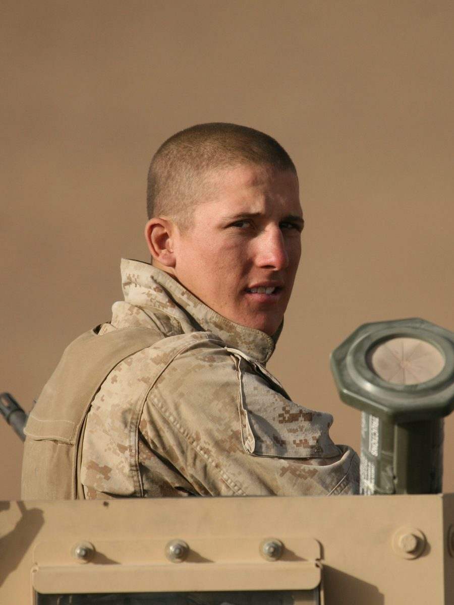 Sgt. Kiernan Wimmer in military gear